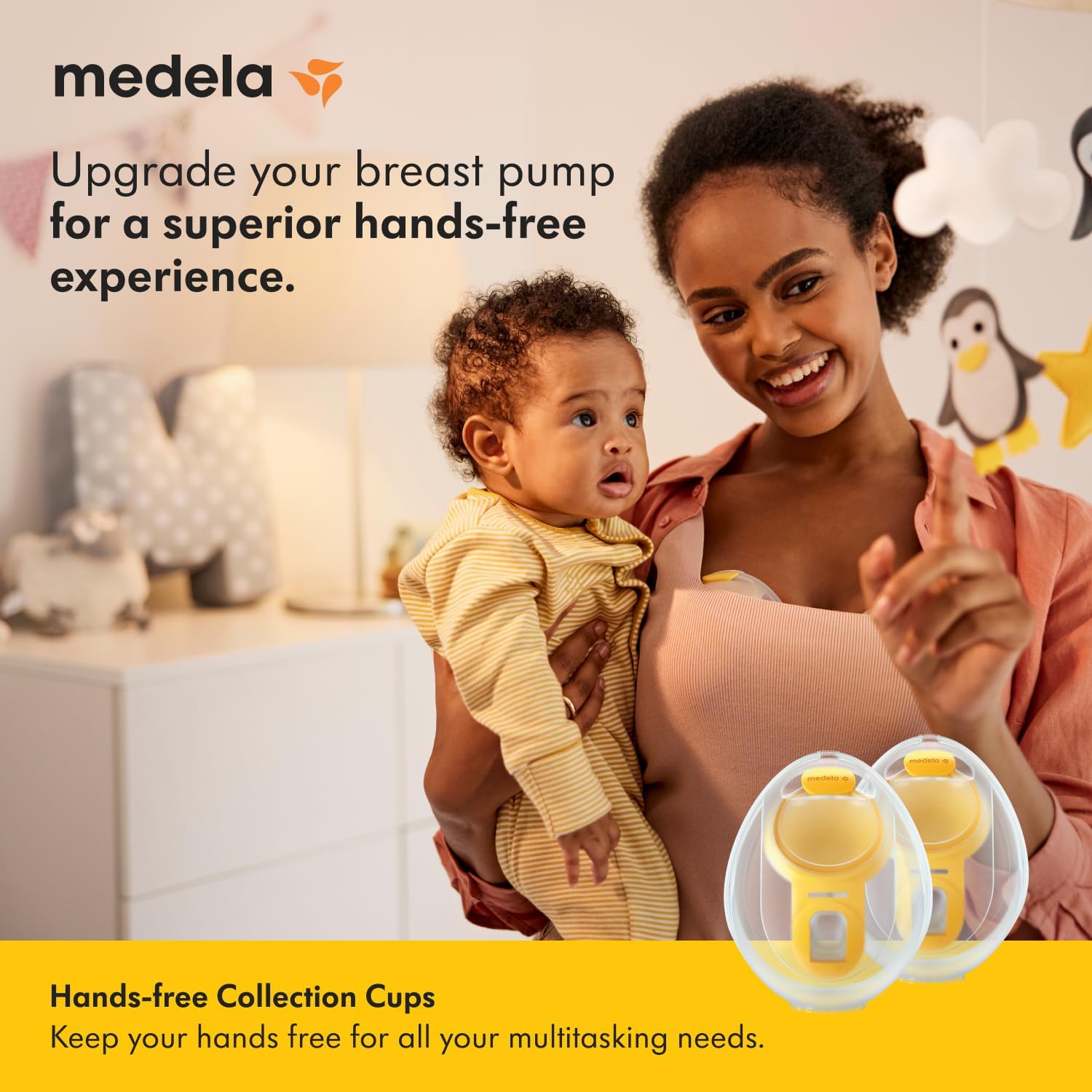 Detalle 2 de Medela Hands-Free Collection Cups for Freestyle Flex and Swing Maxi Pumps
