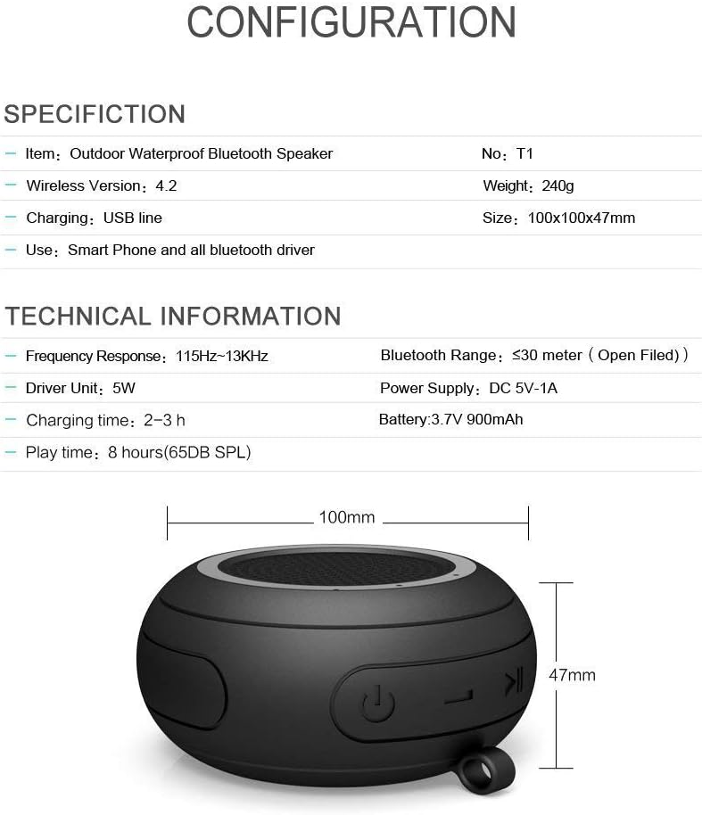 Thumbnail 6 de CYBORIS IPX7 Waterproof Outdoor Bluetooth Speaker: Floating Mini Sound with Microphone