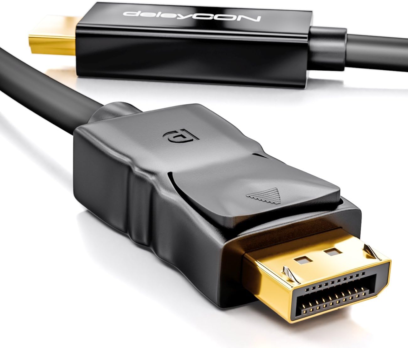 Detalle 2 de deleyCON DisplayPort zu HDMI Kabel 2 m – High Speed 4k UHD, 1080p, 3D Audioübertragung