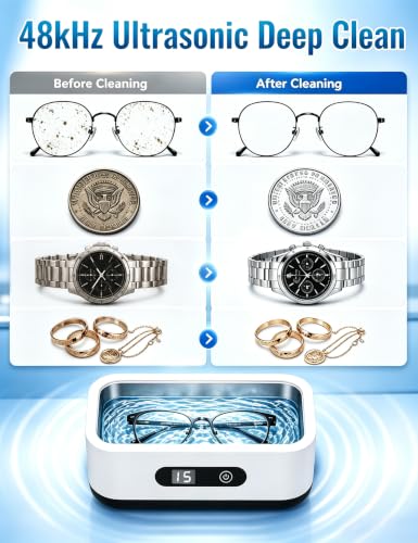 Thumbnail 1 de 650ml Ultrasonic Jewellery Cleaner by Olook (49000Hz) with 5 Timer Modes and Digital Display