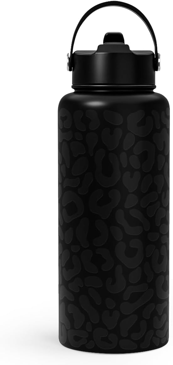Detalle de SANDJEST SJ-DW-SS-WB32SL 32 oz Stainless Steel Leopard Print Bottle