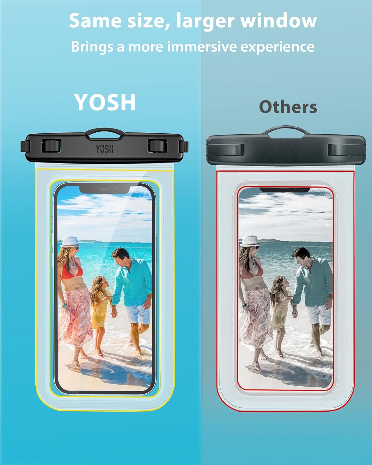 Thumbnail 4 de YOSH wasserdichte Handyhülle 7,0 Zoll – 2 Stück, IPX8 Unterwasserhülle kompatibel mit iPhone 17/16/15 Pro Max, Samsung S24/S23 Ultra, Xiaomi 17/15