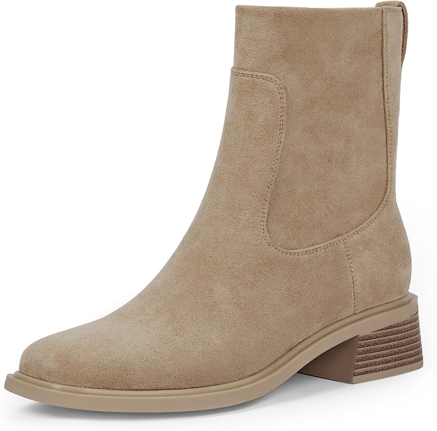 Detalle de QIY Square-Toe Stretch Ankle Boots for Women with 1.57-Inch Low Heel