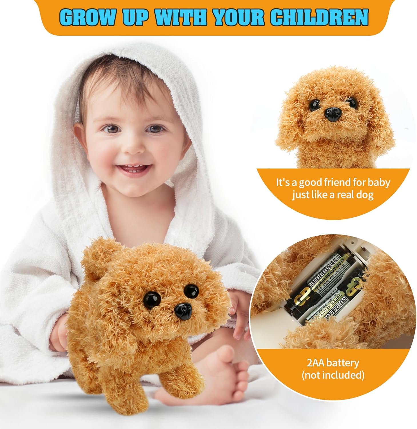 Detalle 2 de KSABVAIA Plush Teddy Toy Puppy Electronic Interactive Dog