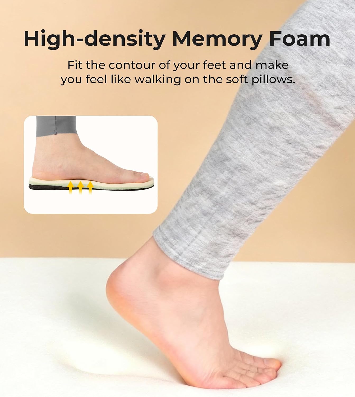 Detalle 2 de HomeTop Fuzzy Curly Fur Memory Foam Loafer Slippers