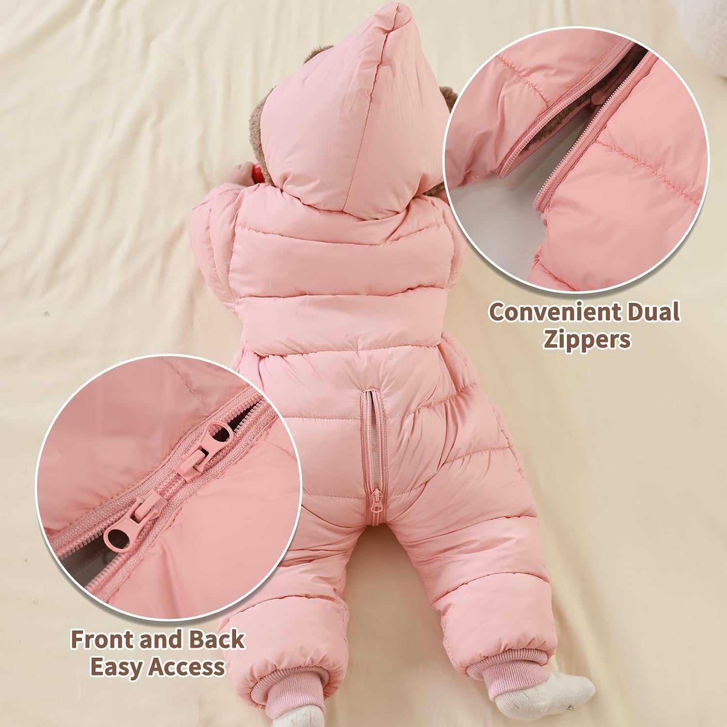 Detalle de XIFAMNIY Baby Snowsuit Fleece-Lined