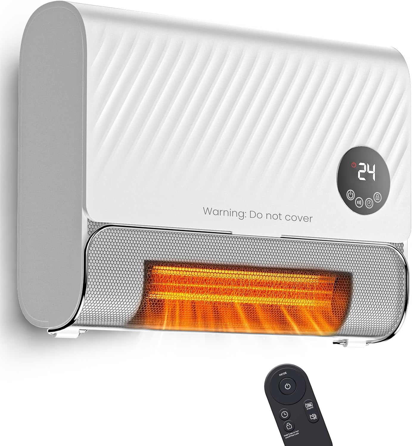 Detalle de NEWBULIG 1500W Wall Space Heater with Remote, Timer and Dual Installation