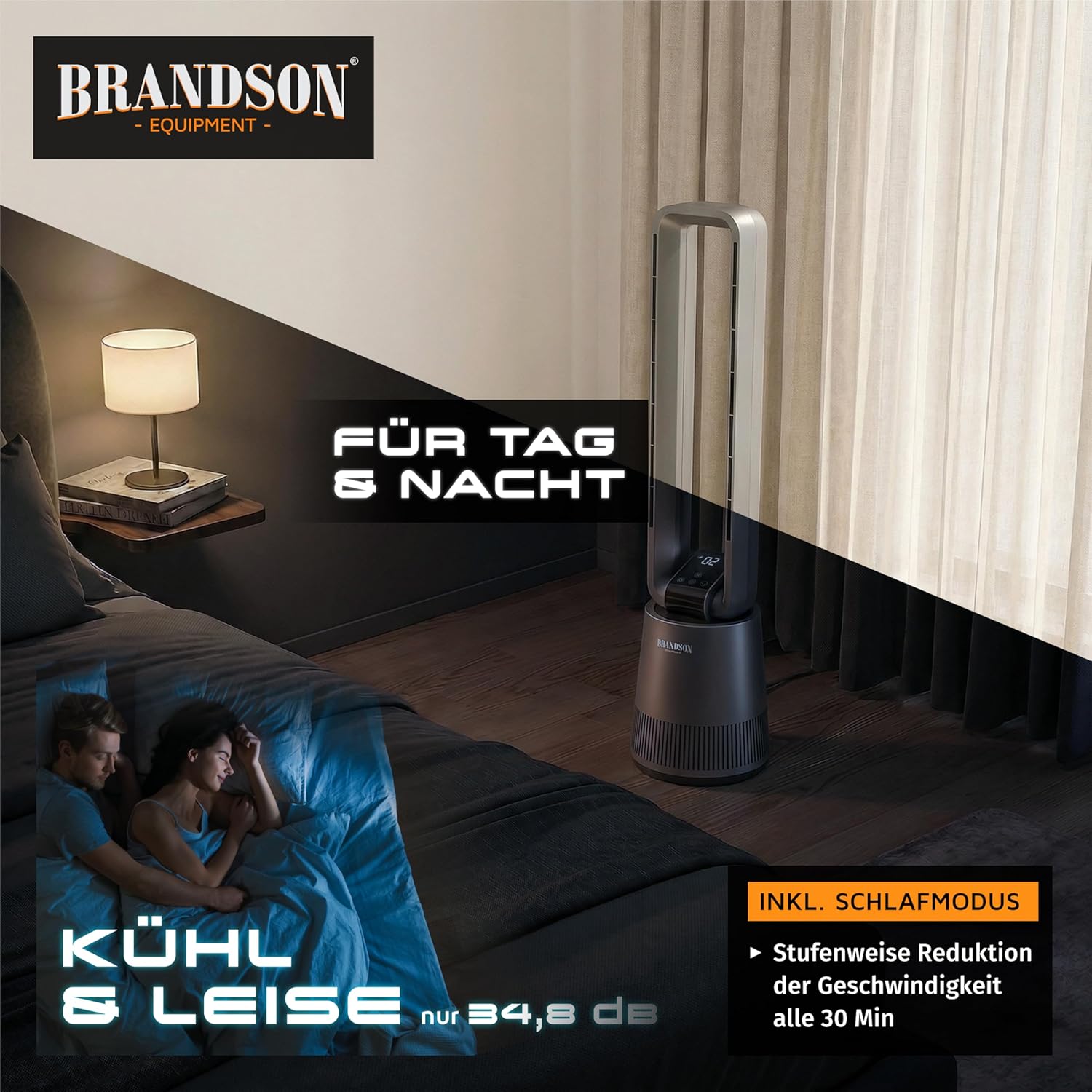 Thumbnail 4 de Brandson Turmventilator DC ECO Line – leiser DC-Motor, 12 Stufen, Sleep-Modus, Fernbedienung