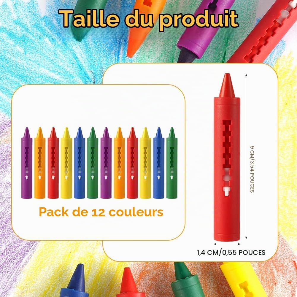 Thumbnail 1 de AOMIG 4716379 badkrijtjes voor kinderen, set van 12 voor tegels en porselein