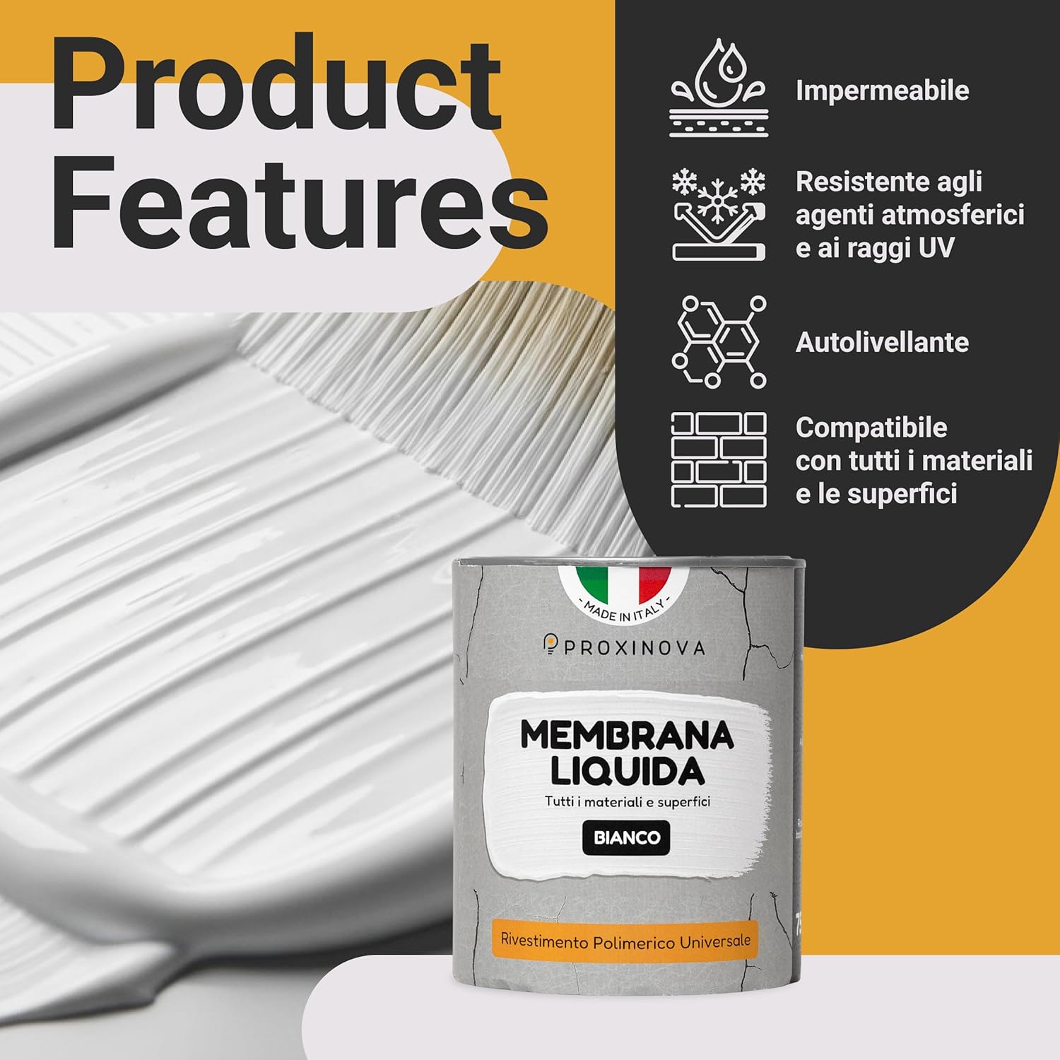 Thumbnail 1 de Bianca PROXINOVA Membrana liquida impermeabilizzante 1500 ml – per terrazzi, tetti e camini