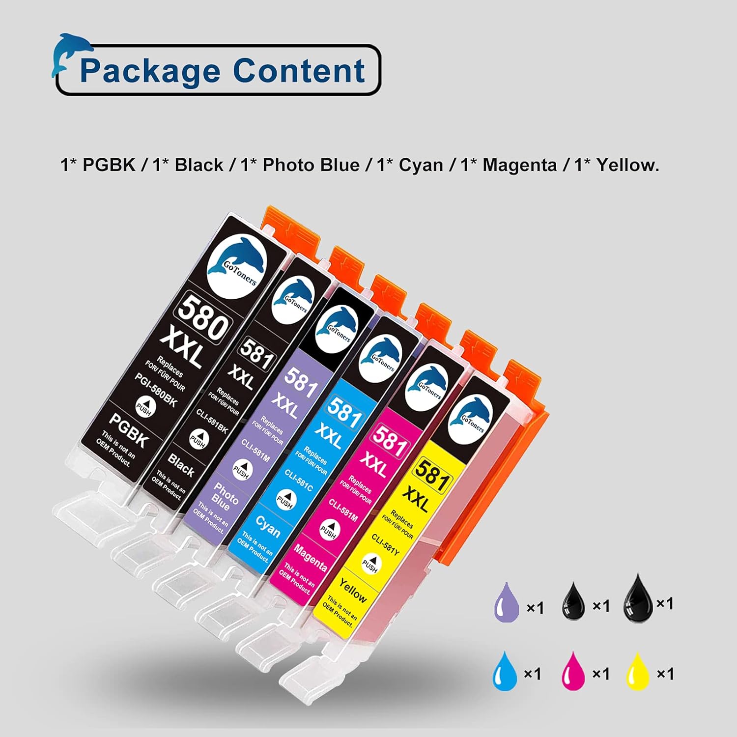 Thumbnail 1 de GoToners XXL Druckerpatronen 6er Pack 🖨️