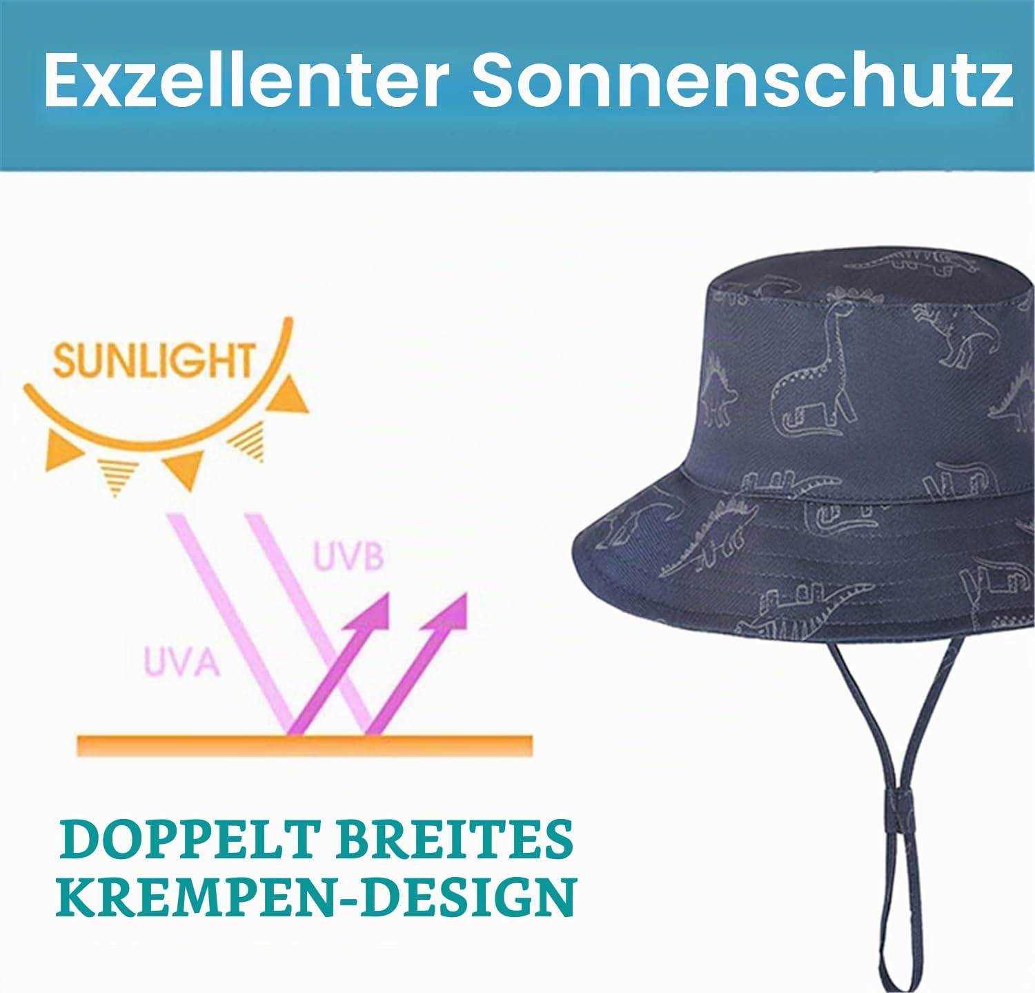 Detalle 2 de DRESHOW Unisex Baby Sonnenhut – UV-Schutz UPF 50+ für Kleinkinder und Kinder