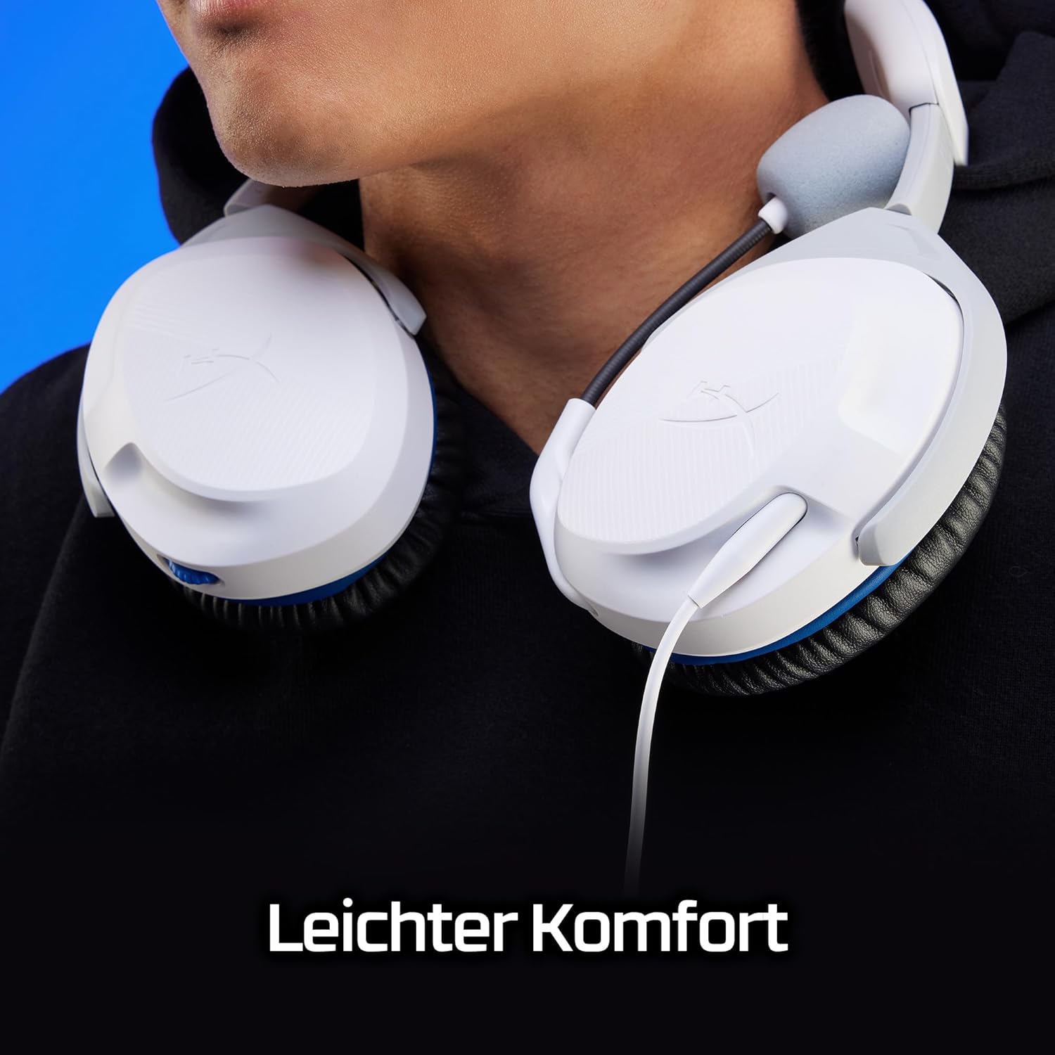 Detalle 2 de HyperX Cloud Stinger 2 – kabelgebundenes Gaming-Headset für PlayStation, leicht & mit drehbarem Mikrofon (weiß)
