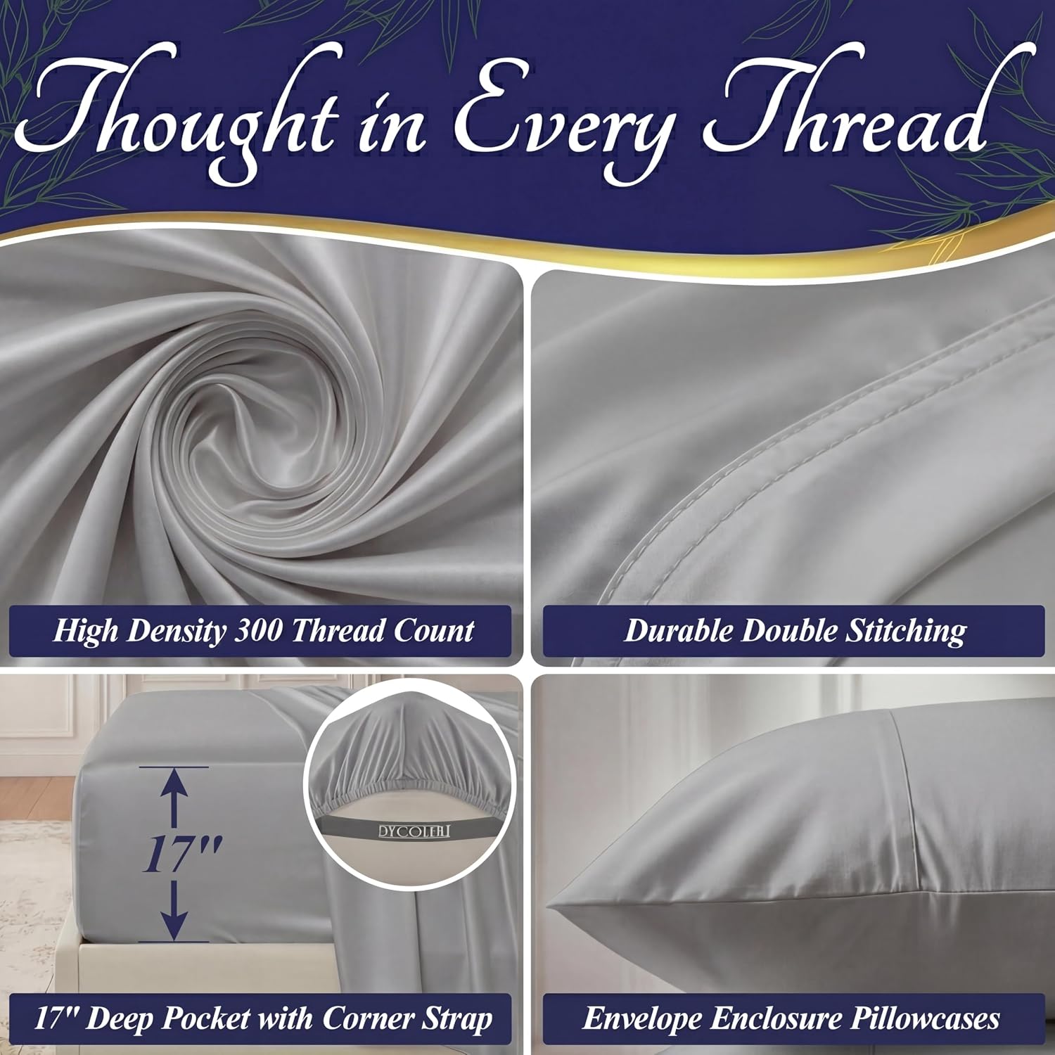 Thumbnail 4 de DECOLURE Bamboo Twin Sheet Set