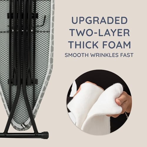Thumbnail 6 de CUQOO Ironing Board 122x38cm with 2 Covers: Stable, Height-Adjustable and Heavy-Duty