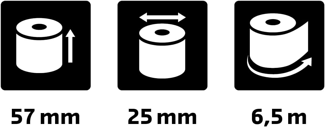 Detalle de Exacompta Rotolo di carta per calcolatrice 57×25 mm – 10 pezzi, senza rullo centrale