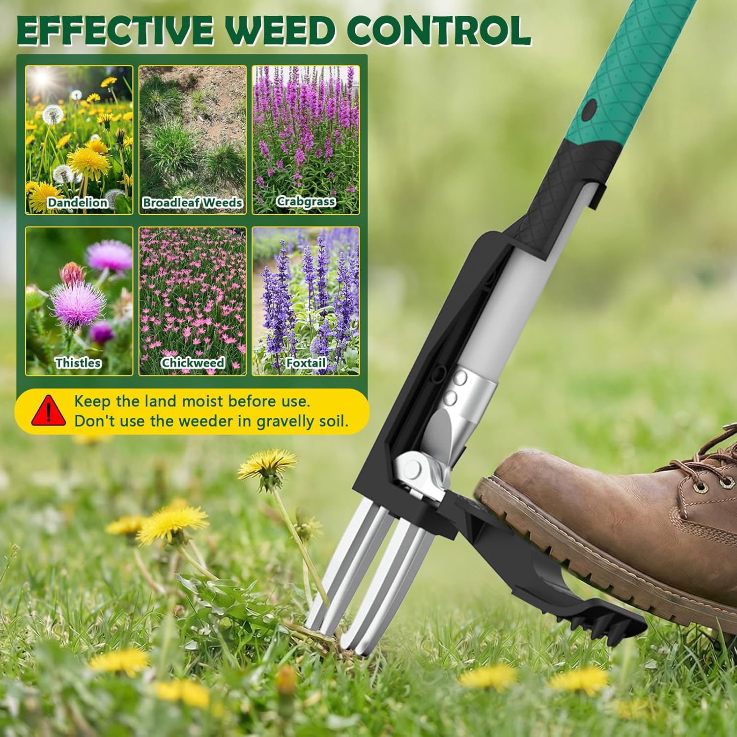Thumbnail 4 de Ergohortus Weed Puller Root Remover with 4 Claws – Stand Up Weeding Tool (99cm) for Easy, Bending-Free Garden Weeding