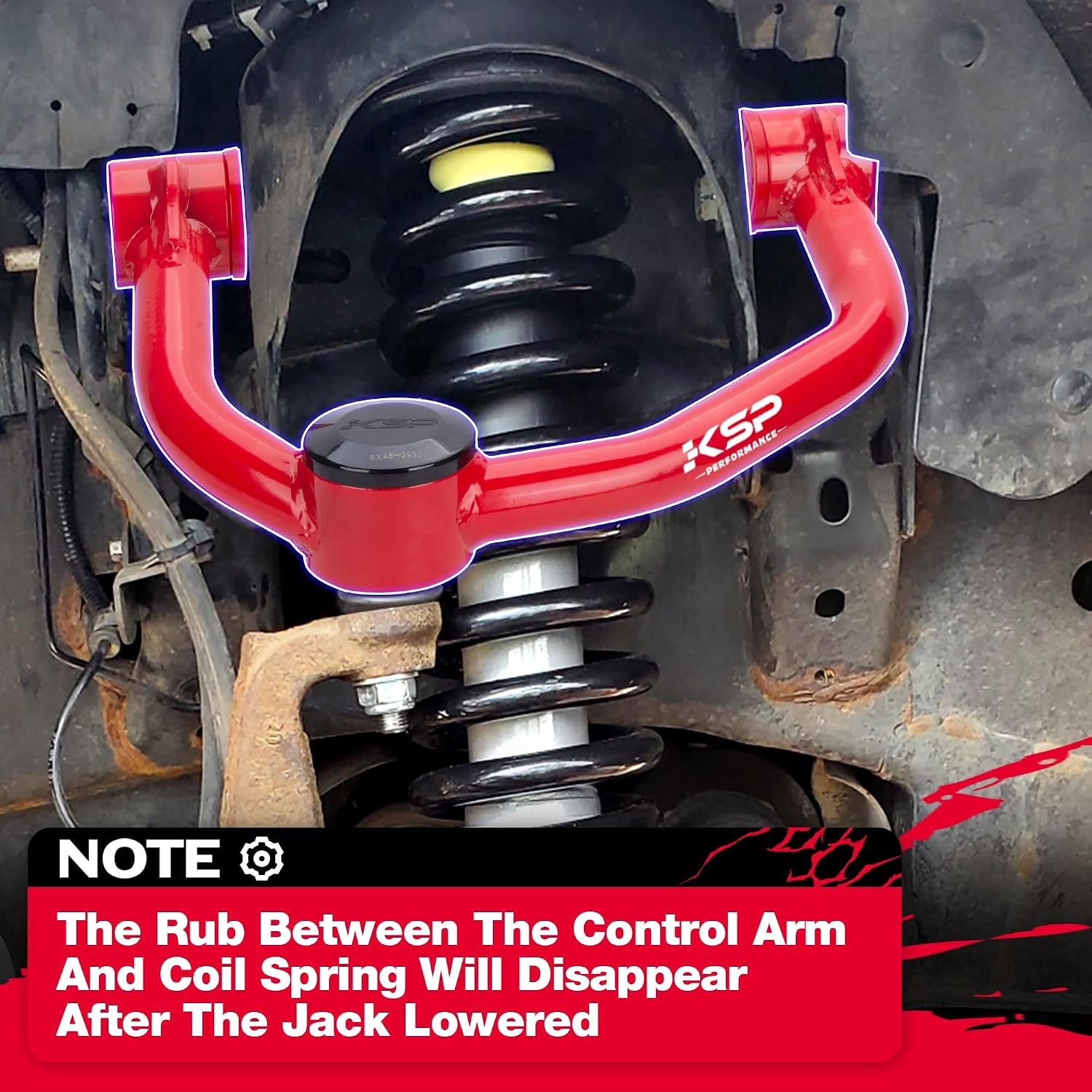 Detalle 2 de KSP 2–4" Upper Control Arm Replacement for 2004–2020 Ford F-150 (Adjustable Ball Joint, Red)