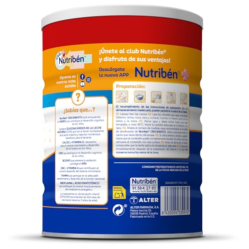 Thumbnail 1 de Nutribén Crecimiento Pro+ 3 (Leche en polvo bebé 12+ meses) con cacito dosificador, 1 kg