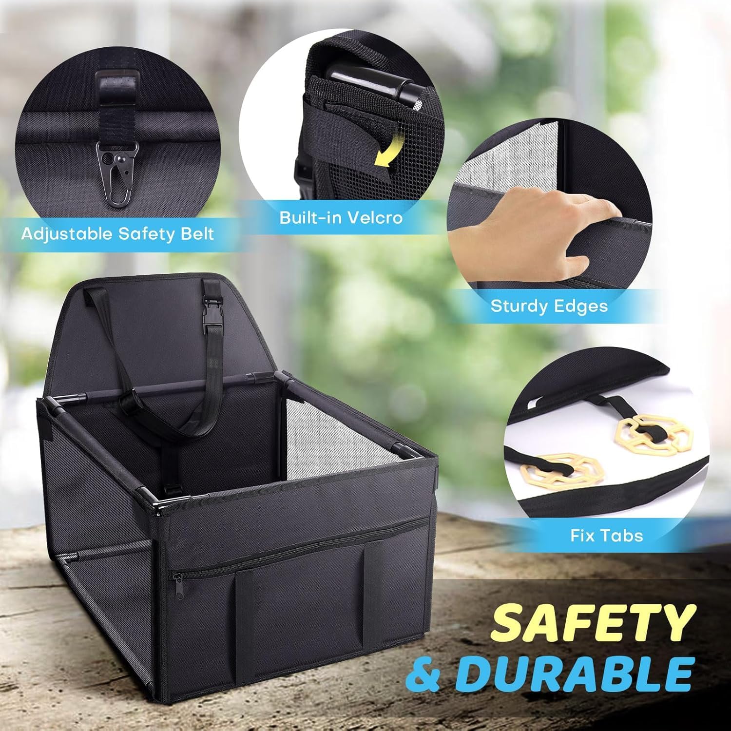 Detalle de Pet Car Booster Seat Travel Carrier Cage for Small Pets 🐶🐱