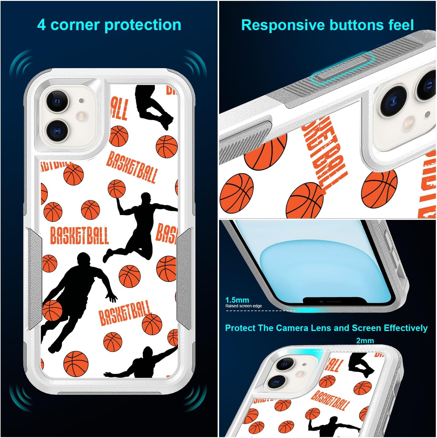 Thumbnail 2 de Candykisscase Basketball Case for iPhone 11, Dual-Layer Silicone and Hard PC