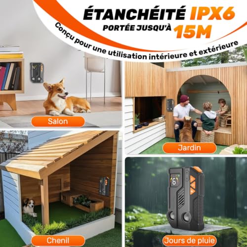 Detalle de Holercoco Anti Aboiement Chien Ultrason Puissant AI, 2 Émetteur Ultrason Renforcé