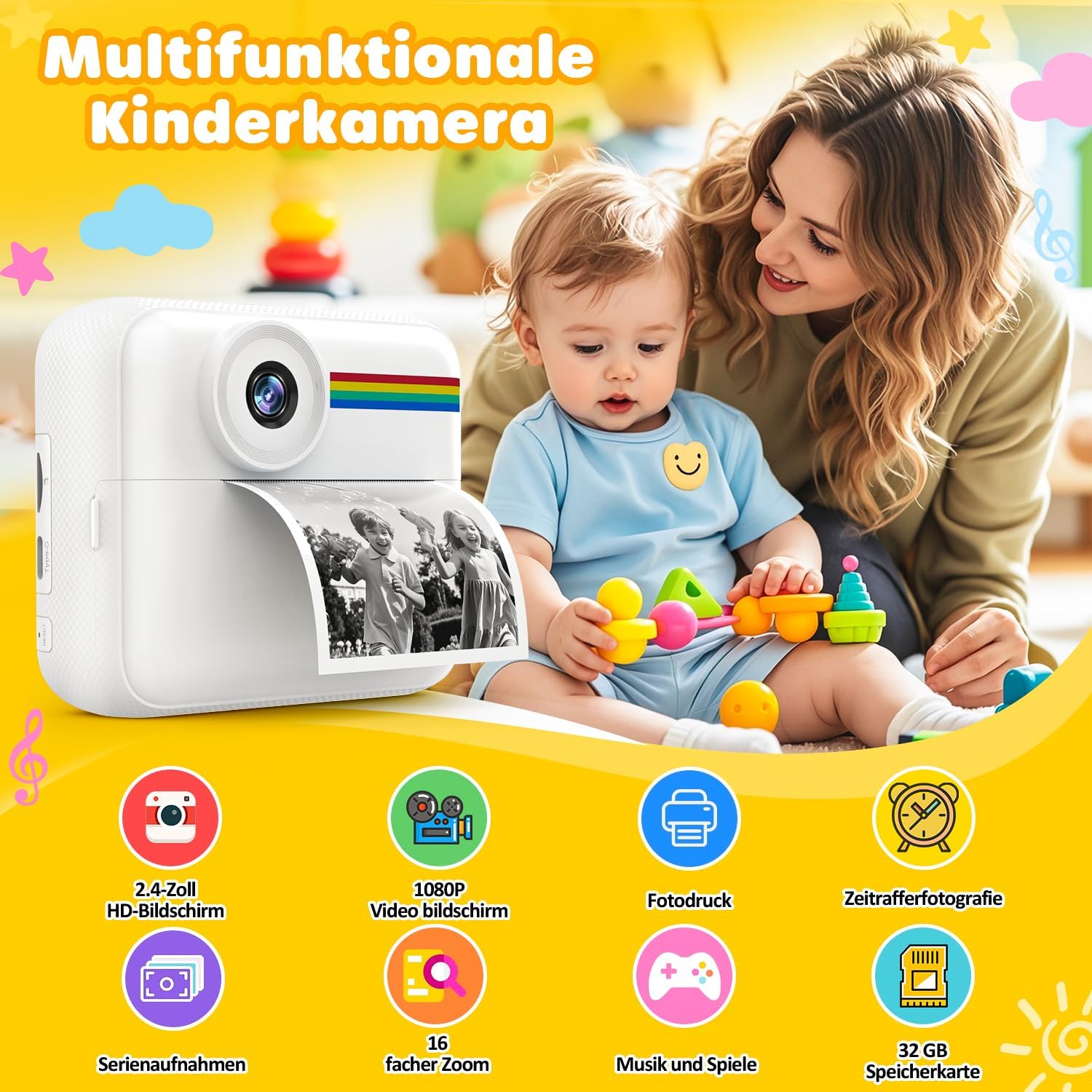 Thumbnail 1 de FNITAER Kinderkamera 48MP mit Sofortdruck