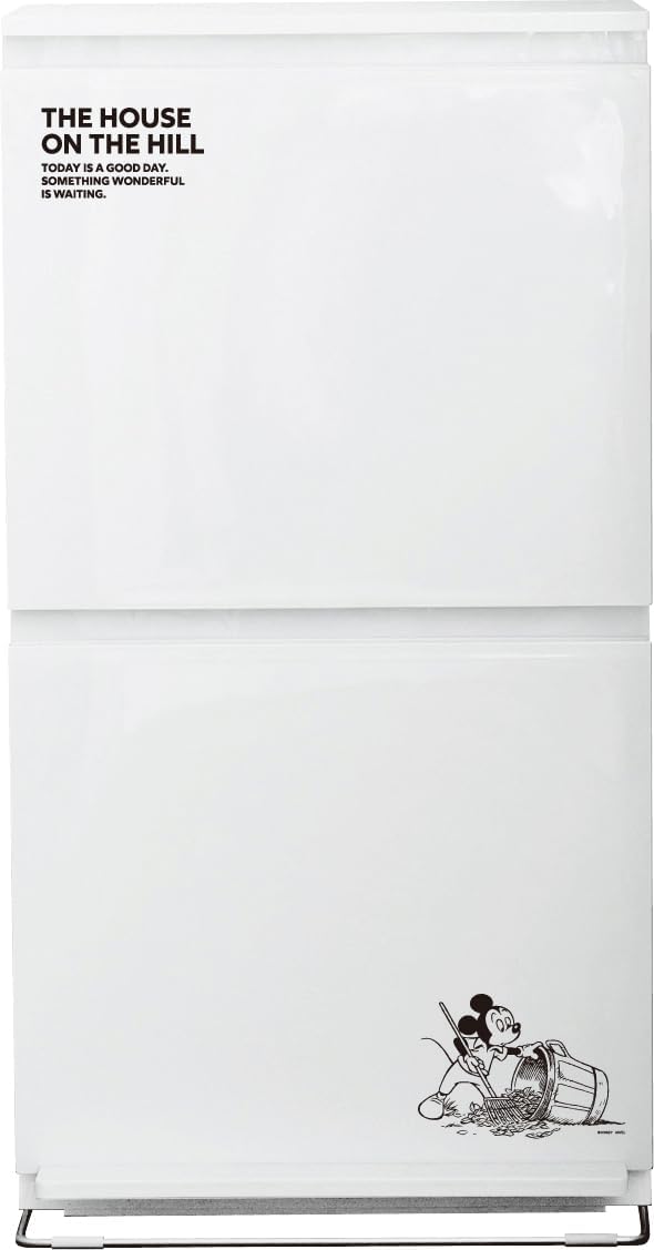 Detalle de アスベル 分別ペダル2段ワイド40 A6887 40L縦型ゴミ箱 幅40×奥行28×高さ76cm、白色