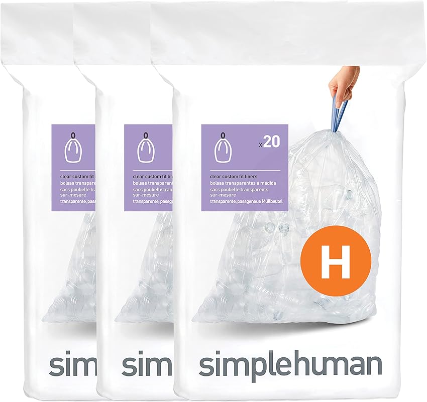 simplehuman 3 x 20 bolsas a medida H transparentes (60)