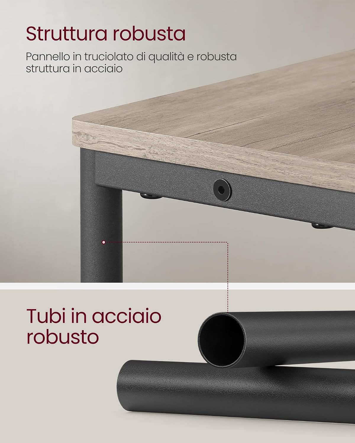 Thumbnail 6 de VASAGLE Tavolino con Multipresa a 3 Ripiani LET335K05: salvaspazio, carica integrata e stile moderno