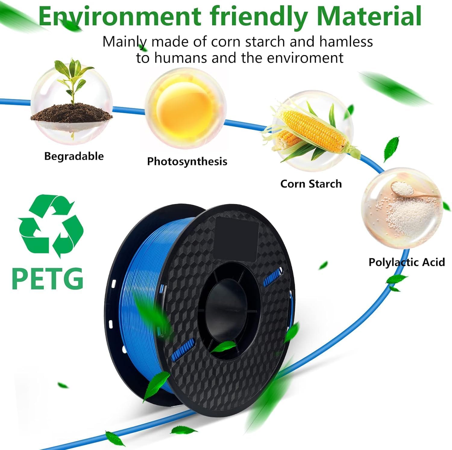 Detalle de Kingroon PETG Filament Bundle 1.75mm (10kg) for FDM 3D Printers – multi-colour PETG set