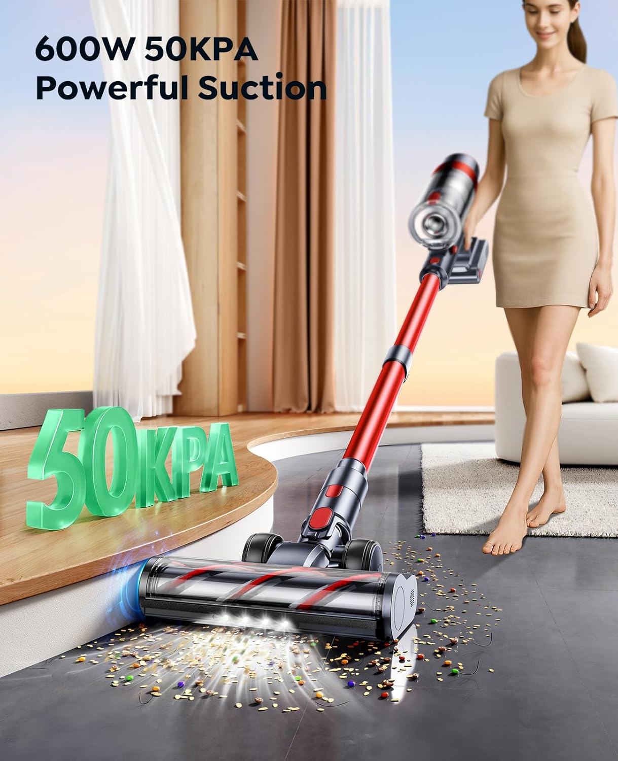 Thumbnail 1 de SunSare Cordless Vacuum Cleaner (50KPa/600W) with Touchscreen, AUTO Mode and 65 min runtime