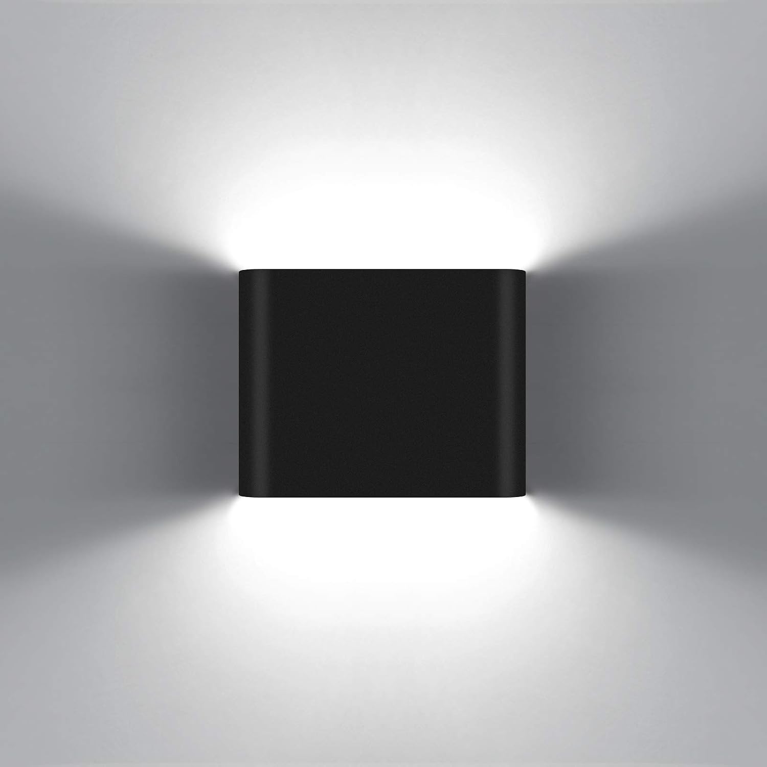 Detalle de KAWELL 6W LED-Wandleuchte (Up & Down) in Aluminium, IP65, 6000K – Schwarz