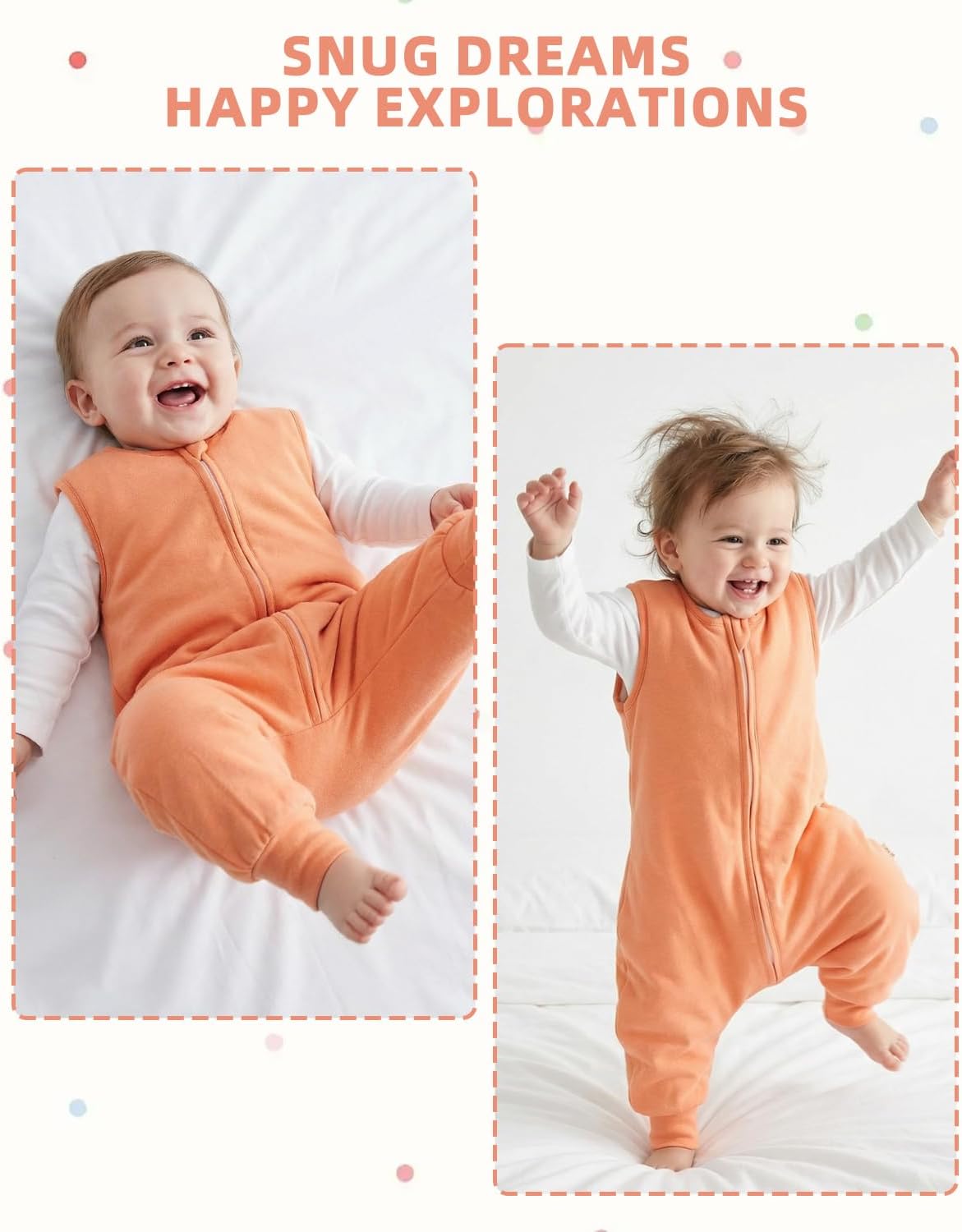 Detalle de WYTbaby 2 Pack Sleeping Bag with Legs (0.5–1.5 Tog) – 100% Cotton Baby Sleep Sack