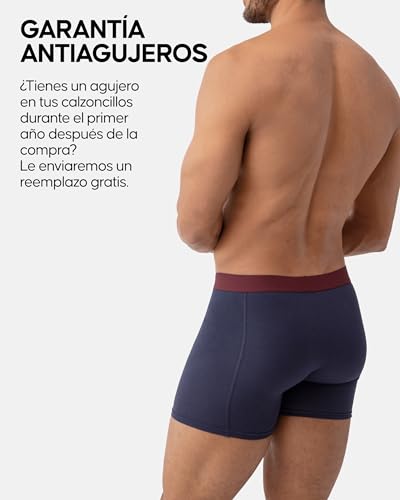 Detalle de DANISH ENDURANCE Calzoncillos Hombre Boxer Algodón Premium Pack 3 o 10 (1xNegro, 1xVerde/Naranja, 1xAzul Marino/Burdeos) con Bragueta, L