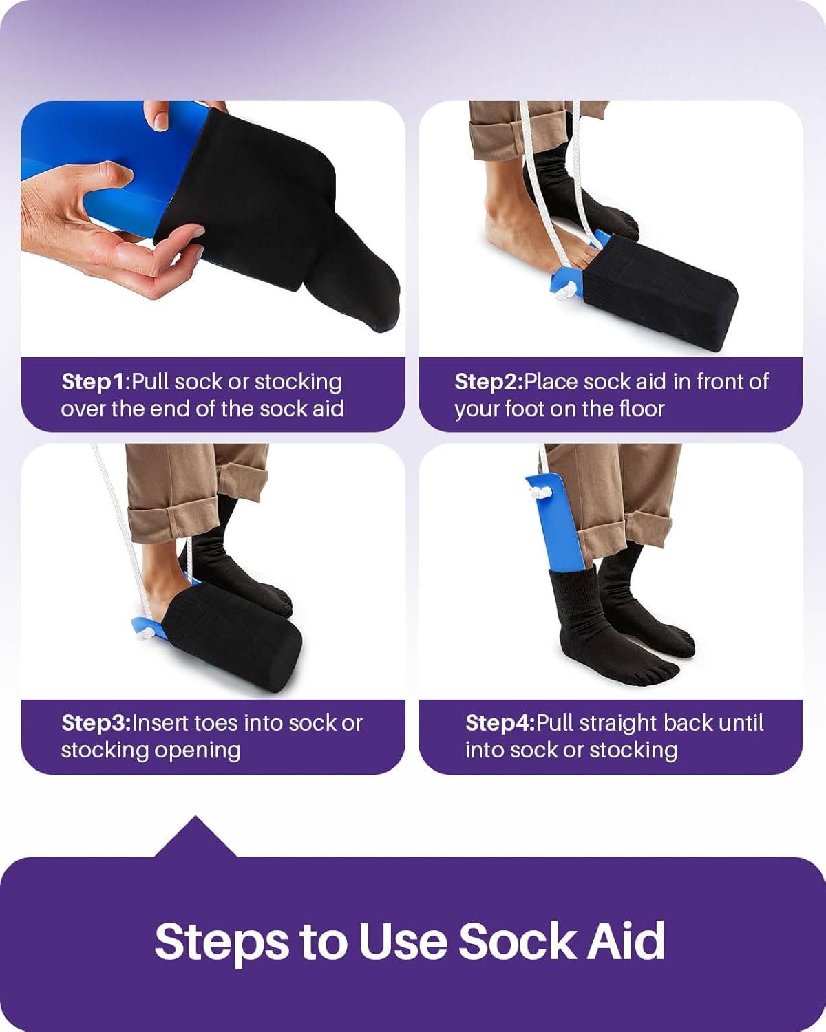 Detalle 2 de Kekoy Sock Aid easy‑use sock helper for elderly