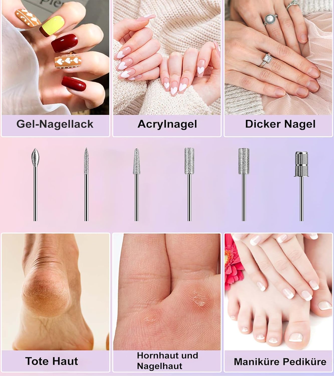 Thumbnail 6 de HEBECA Nagelfräser Set 12 in 1 akkubetrieben