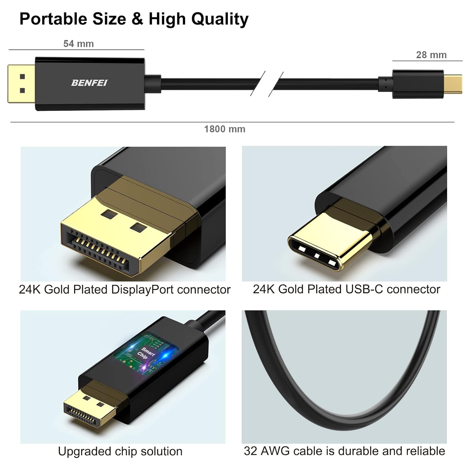 Thumbnail 6 de BENFEI Cavo USB C a DisplayPort 1,8m