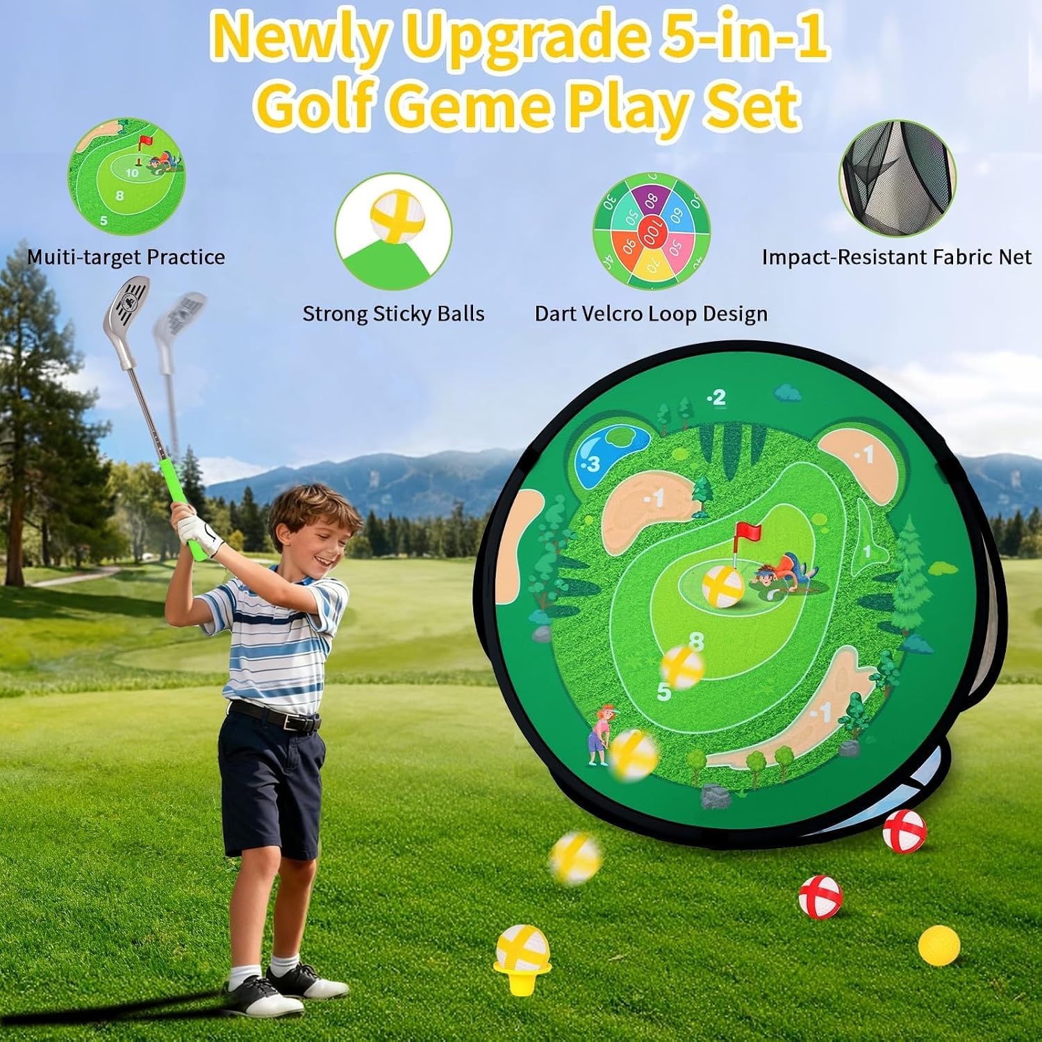 Detalle de AOSITE 5-in-1 Toddler Golf Game Set