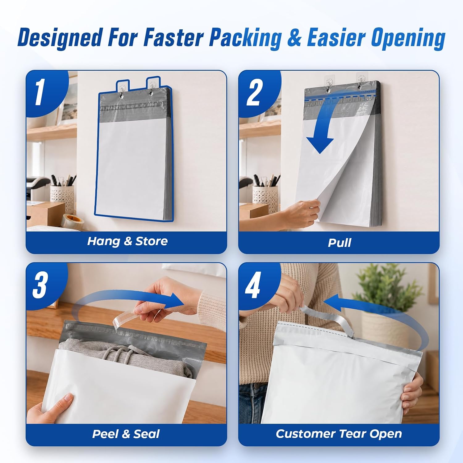 Thumbnail 2 de Fuxury 12x15.5 Poly Mailers, 100-Count Self-Seal Bags with Tear Strip