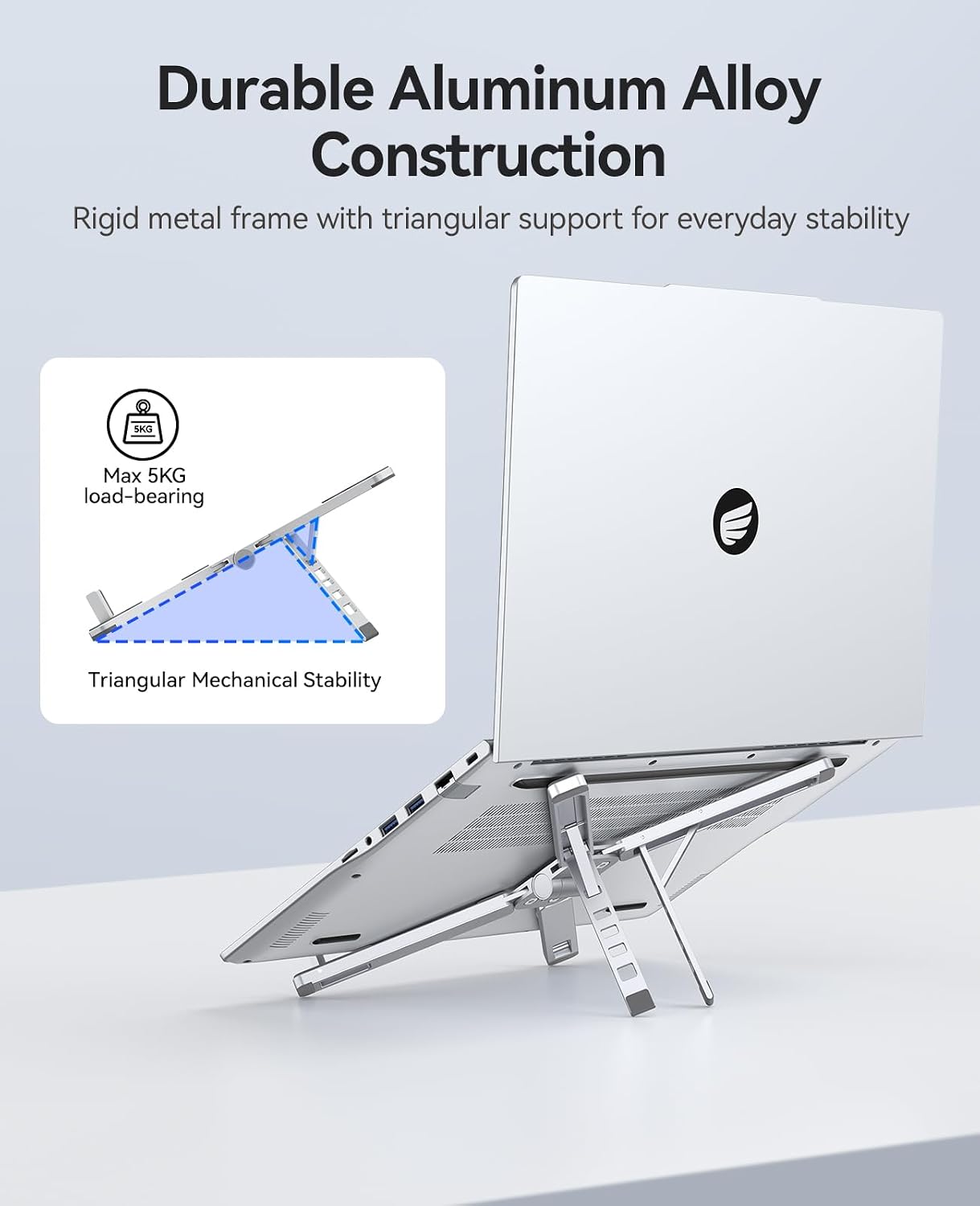 Detalle 2 de ORICO PN1 Portable Laptop Stand: Ultra-Compact 3‑in‑1 Riser for Travel and Desk