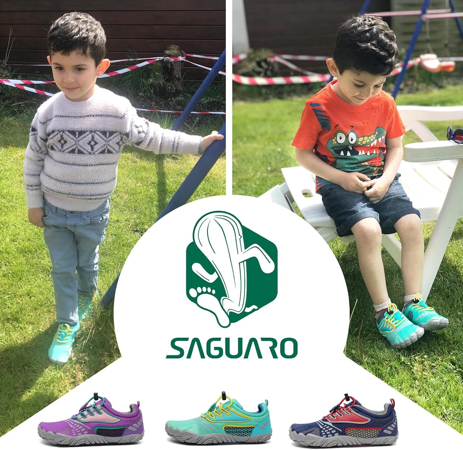Detalle de SAGUARO Barefoot Zapatillas de Trail para Niños: calzado minimalista antideslizante para deporte y outdoor