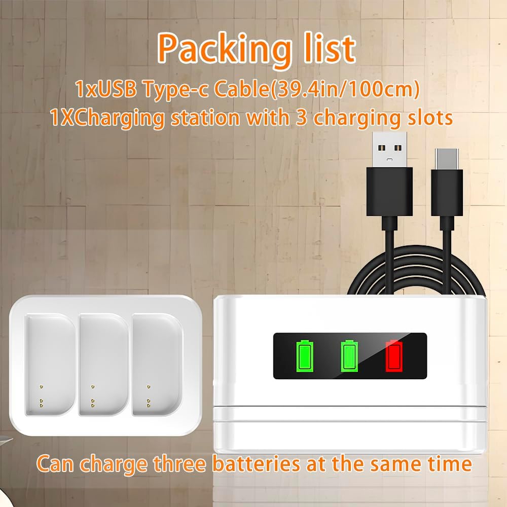 Thumbnail 5 de 3-Slot Ring battery charging dock with LED display (USB Type-C cable included)