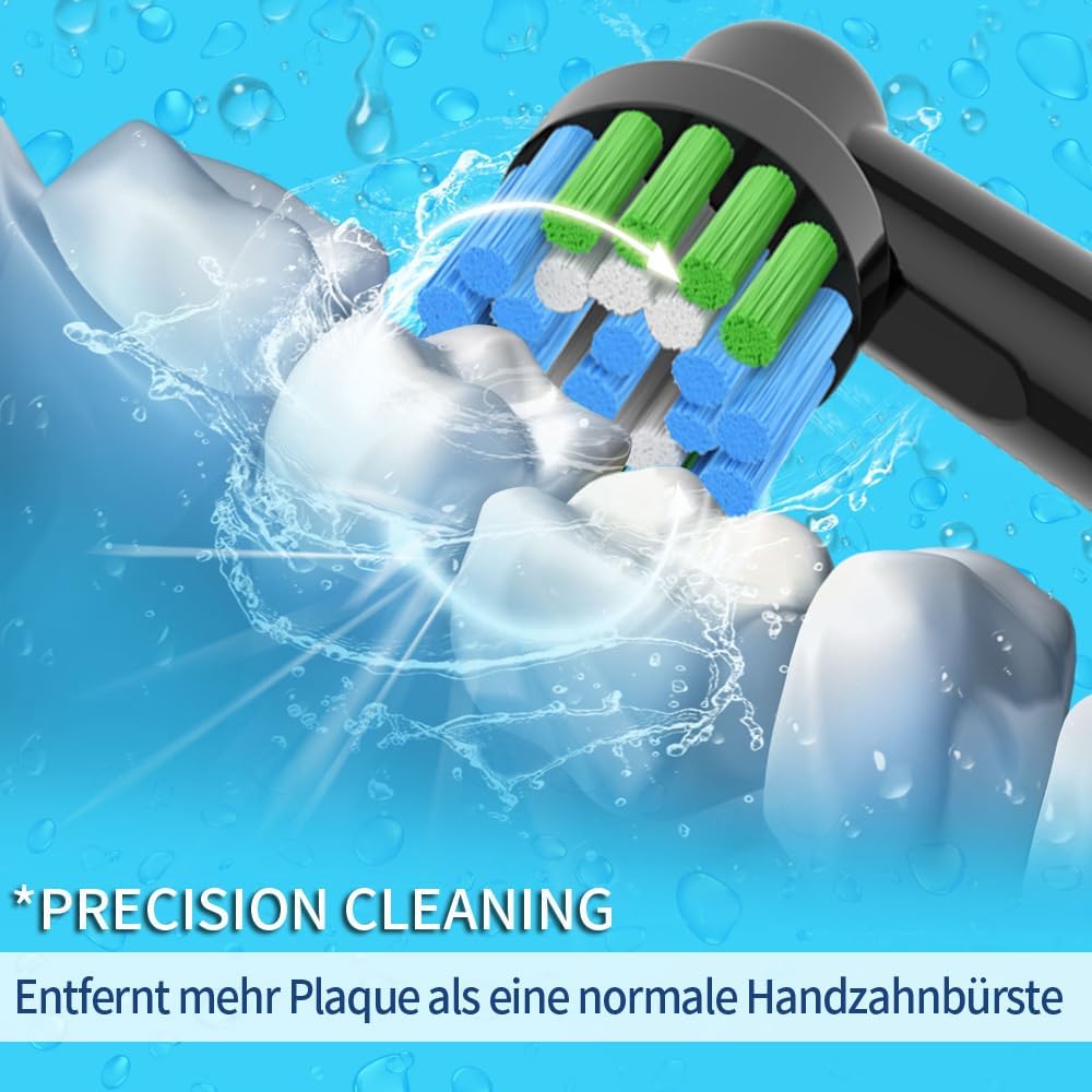 Thumbnail 2 de 16 Precision Aufsteckbürsten (8er Weiß + 8er Schwarz) kompatibel mit Oral-B Elektro-Zahnbürsten – Tiefe & Precision Reinigung