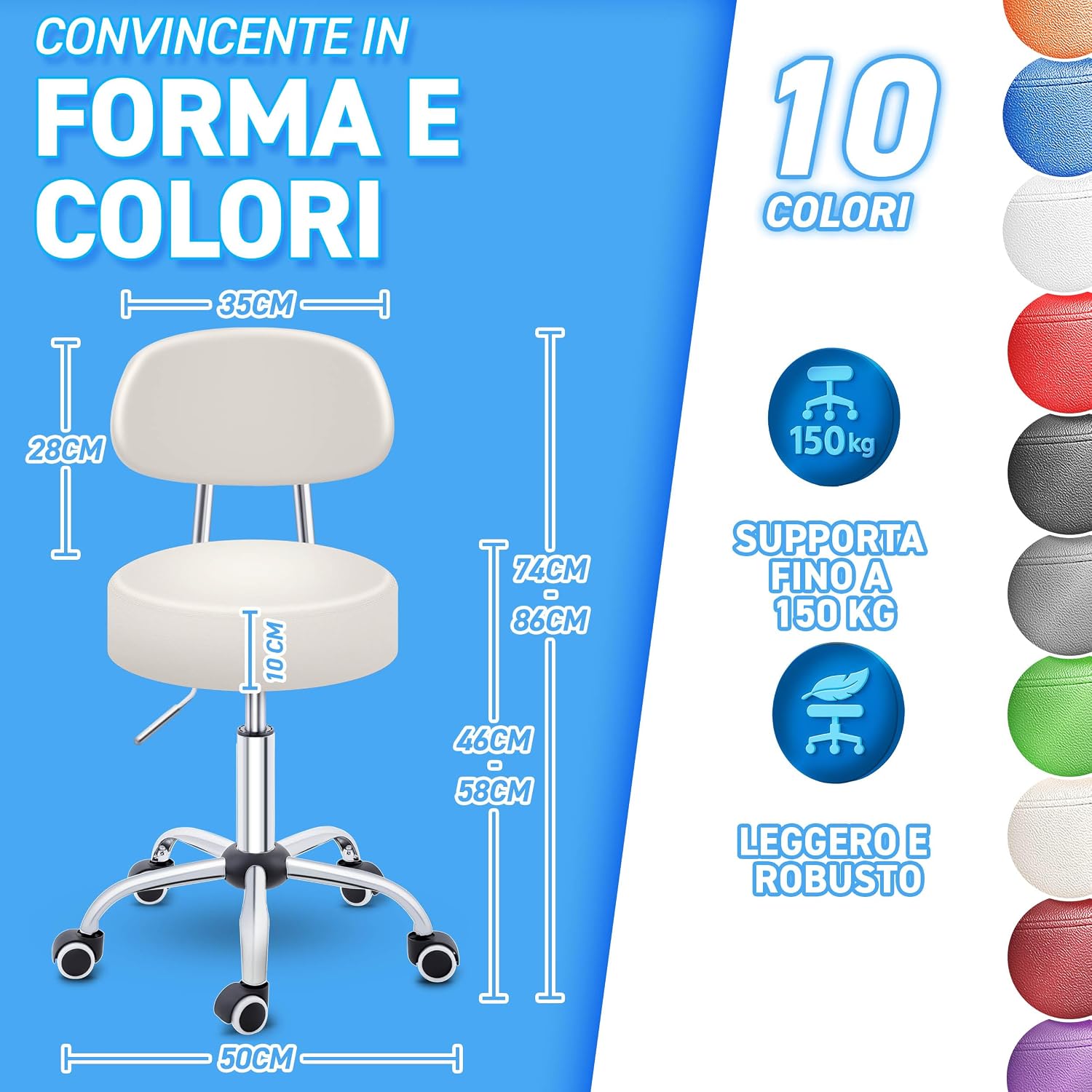 Detalle 2 de TRESKO Sgabello regolabile 46–58 cm