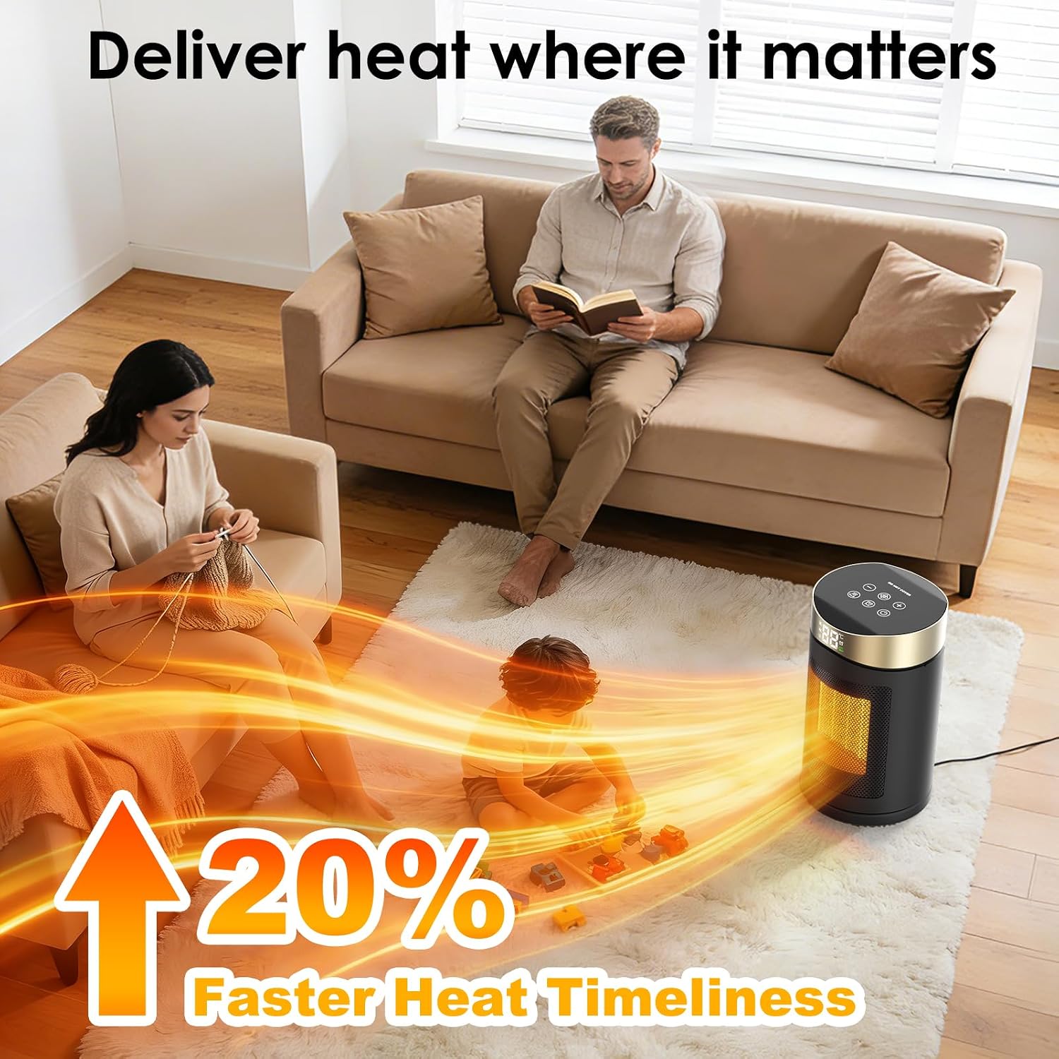 Thumbnail 6 de Electric Heater 1500W Portable PTC Ceramic Heater 📢