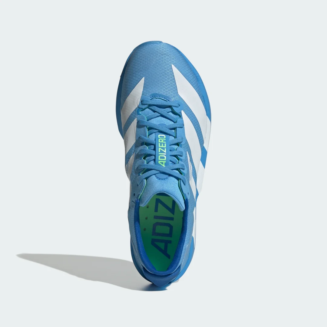 Detalle de Adidas Adizero Adios 9: zapatilla de running en color azul