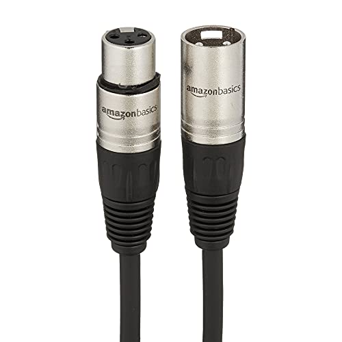 Detalle de Amazon Basics XLR Male to Female Microphone Cable, 25 ft, All Copper, 3-Pin, 6mm Jacket