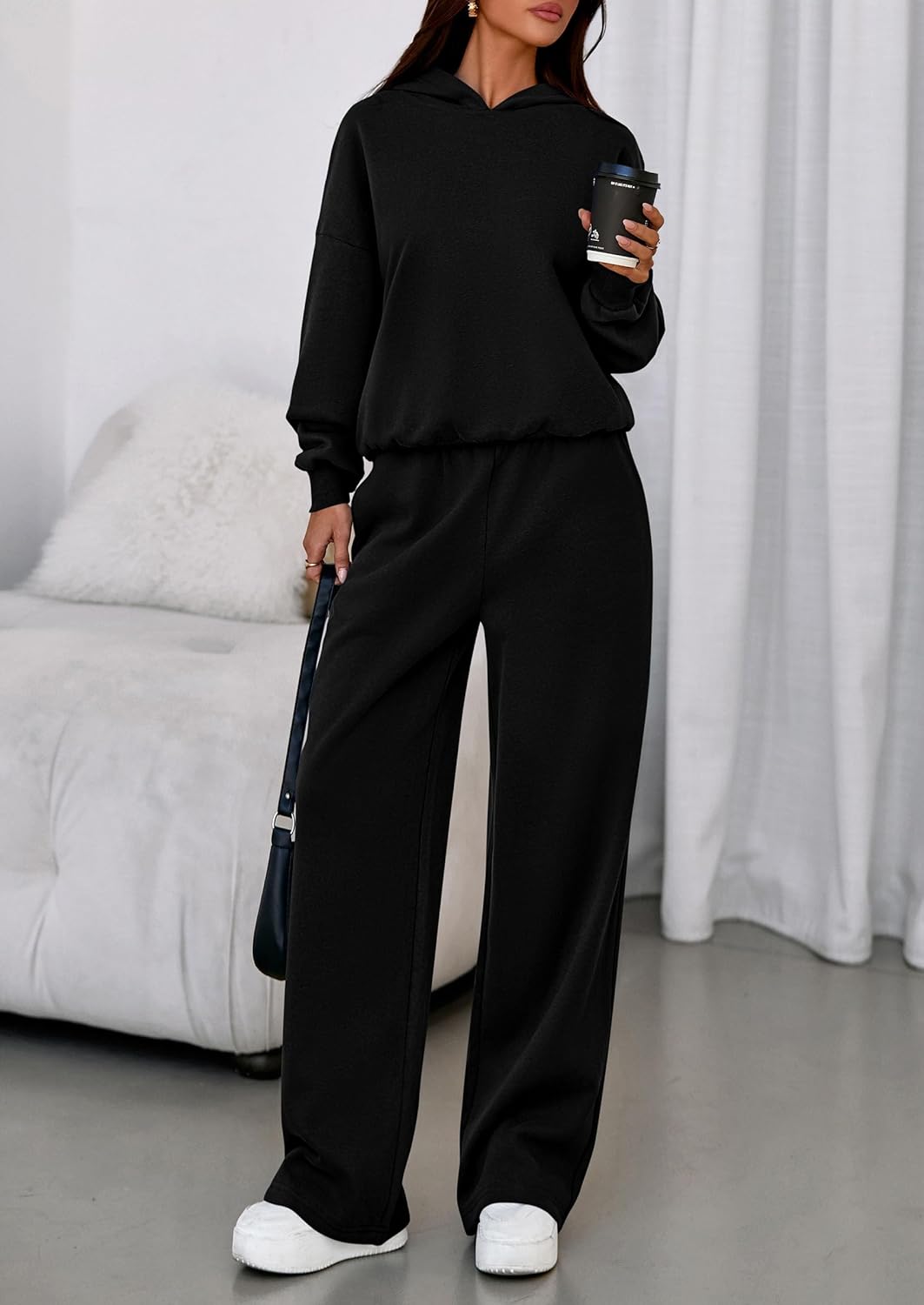 Thumbnail 4 de PRETTYGARDEN 2-Piece Women's Sweat Set: Hooded Long Sleeve + Wide-Leg Pants for Autumn