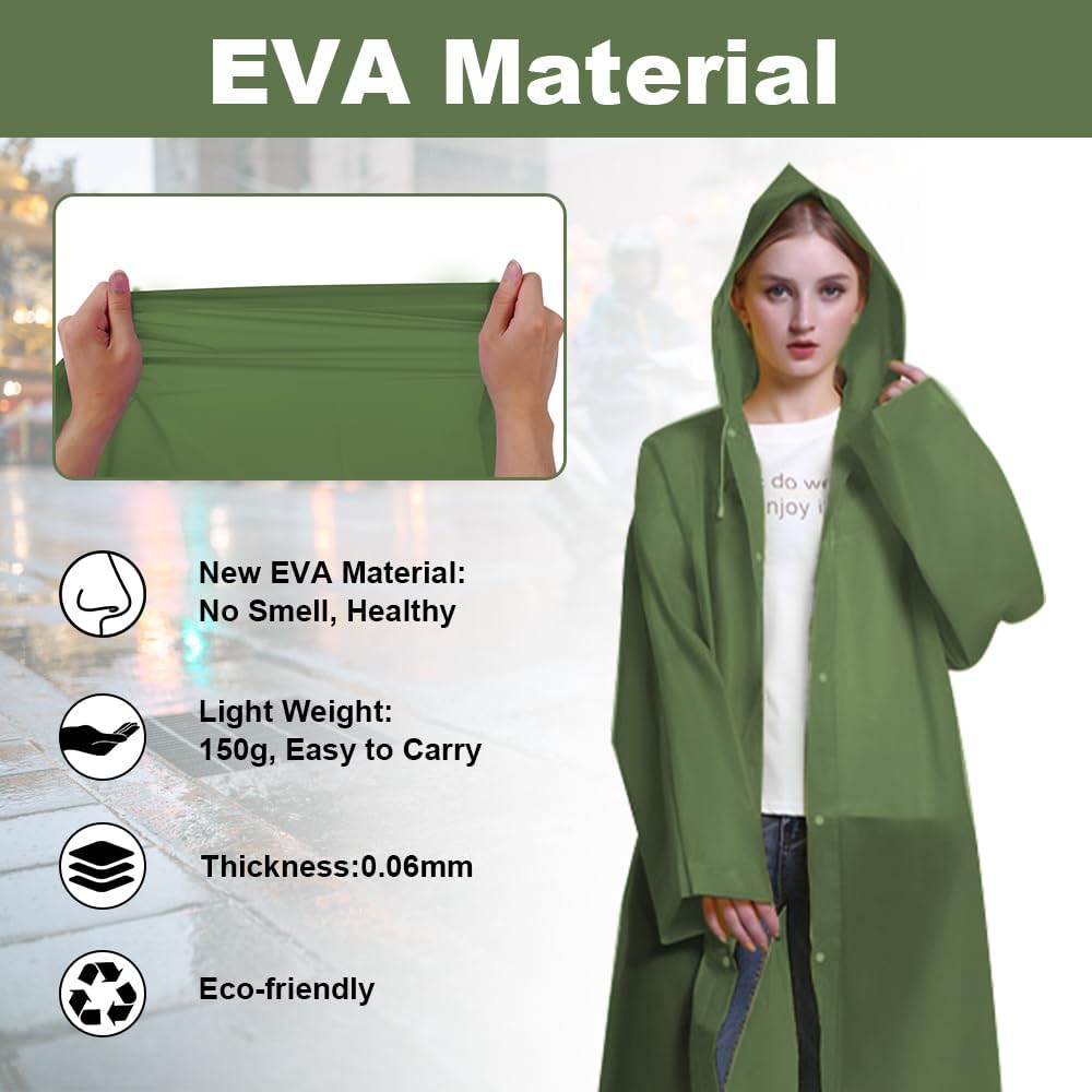 Detalle 2 de Vicloon poncho impermeabile EVA unisex (2 pezzi) per uomo e donna